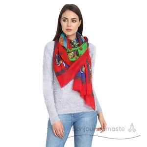 In stile italiano di Design a blocchi di lana di lana di colore rosso verde blu 90% 10% seta per Boutique - Product Image 6