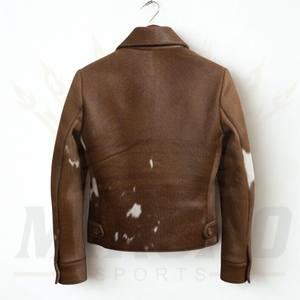 แจ็คเก็ตหนังสไตล์ไบค์เกอร์แบบยูนิเซ็กซ์สั่งทำพิเศษ พร้อมกระเป๋า สำหรับผู้ชาย แจ็คเก็ตหนังวัวแท้สำหรับผู้ชาย ใส่ได้ในฤดูหนาว - Product Image 5