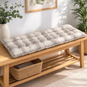 Cojín para Banco con Cubierta con Cierre, Relleno de Fibra Hueca, Cómodo para Interiores y Exteriores, con Almohada - Product Image 1