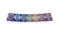 Porte-encens en bois d'agar, brûleur de cônes et de piliers, design coloré 7 Chakras, motif feuille sculpté à la main, Anis étoilé