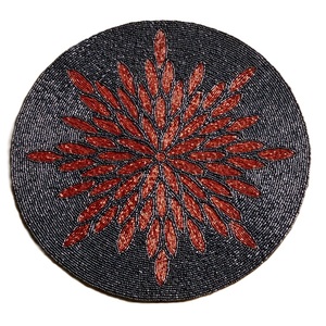 Napperon de table de broderie perlée de luxe fait à la main perles de rocaille personnalisées pour Halloween et mariages de noël pour la décoration - Product Image 2