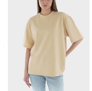 Camisetas de manga corta informales con cuello redondo para mujer con botón de logotipo bordado-Servicio OEM de LICRA/algodón de BD - Product Image 3