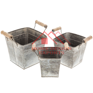 Baignoire florale en métal Accessoire pour jardin et maison Seau galvanisé Jardin Vintage Zinc Panier floral Jardinière Importation - Product Image 6