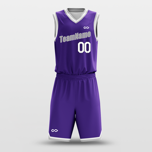 Maglia da Basket Reversibile di Alta Qualità per Marco <span class=keywords><strong>Aziz</strong></span>, Design Personalizzato Viola e Bianco, Abbigliamento Sportivo Traspirante - Pantaloncini e Pantaloni - Product Image 1