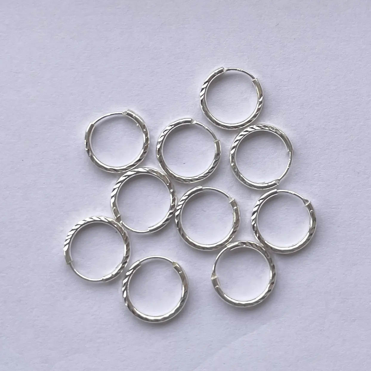 16Mm 925 Sterling Zilveren Draai Werveling Ronde Cirkel Bali Hoepel Oorbellen Goud Oorbel Bevindingen Dikke Lichtgewicht Delicate Real Diy