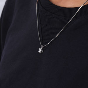 Design Personnalisé Luxueux Minimal 18KT Plaqué Or Massif Taille Ronde Diamant De Laboratoire Pendentif Nouveau Style Classique À La Mode - Product Image 1