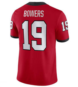 Maillots de football américain pour hommes, femmes et enfants, noirs et rouges, avec surpiqûres, 12 Vandagriff, 13 Bennett, 19 Bowers, maillots personnalisés - Product Image 5
