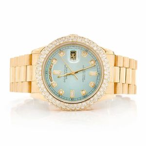 นาฬิกาข้อมือผู้ชาย BGJ หรูหรา ประดับเพชร ขอบหน้าปัดสีน้ำเงิน ระบบอัตโนมัติ กันน้ำ ออกแบบโดยดีไซเนอร์ - Product Image 1