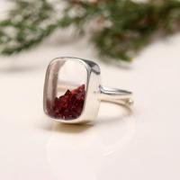 Anillo de Plata de Ley 925 con Granate Natural, Hecho a Mano, para Fiestas, Bodas, Joyería Curativa, Engaste de Bisel, Venta al por Mayor