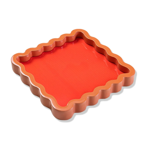 Plateau en laque de forme festonnée OEM avec bord ondulé, plateau de service décoratif pour table, plateau de vanité, plateau coloré pour cadeau, décoration de la maison - Product Image 2