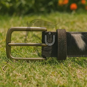Ceinture en cuir de vache à poils naturels, boucle en alliage, fabrication artisanale |   Ceinture à imprimé animal de qualité supérieure, durable et écologique - Product Image 3