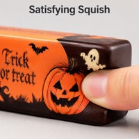 Jouet anti-stress Halloween en mousse PU à montée lente, motif fantôme et chauve-souris