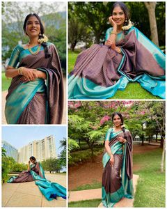 Grote Indiase Fabriek Kanjivaram <span class=keywords><strong>Tussar</strong></span> Zijden Stof <span class=keywords><strong>Saree</strong></span> Of Blouse Multi-Colour Indiaanse Traditionele Kleding Voor Feesten - Product Image 4