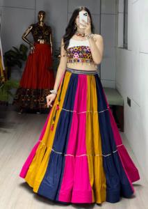 Rayón especial Navratri étnico de alta calidad con Gamthi Work Lehenga Choli mujer fabricante de moda de la India - Product Image 3