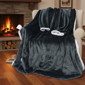 Couverture en polaire chauffante portable avec manches, <span class=keywords><strong>robe</strong></span> électrique avec contrôle de la température pour un usage domestique, femmes et hommes - Product Image 2