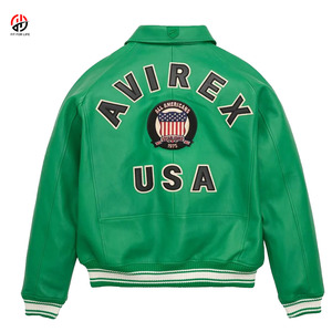 Precio al por mayor Chaqueta Bomber de cuero con diseño único Color sólido y cierre de cremallera Buena calidad para el invierno Bajo MOQ - Product Image 2
