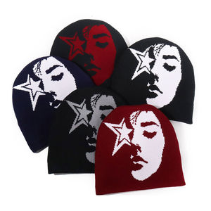 Bonnet d'hiver réversible en tricot tissé jacquard brodé de logo personnalisé Casquette imprimée sur tout le pourtour - Product Image 4