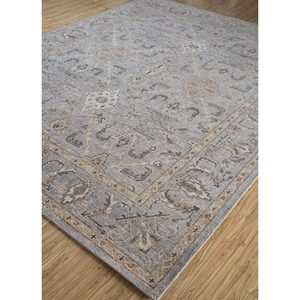 พรมขนสัตว์ถักมือ Erbe สีเทา-ดำ ลายเหรียญ เทคนิคการทอแบบแบน ขนาด 9x12 ฟุต รูปทรงสี่เหลี่ยมผืนผ้า สำหรับห้องโถง พรมปูพื้นบ้าน รุ่น PKWL-5159 - Product Image 2