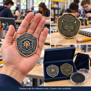 Monedas de Desafío STEM Personalizadas para Clubes de Robótica Escolares, Ferias Científicas y Eventos Maker, OEM ODM - Product Image 3