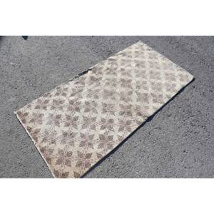 Tapis en Laine à Fleurs Beige Vintage, Motif Patchwork Rectangle Fait à la Main pour Adolescent, Salon, Mur, Bambou, Soie, Latex - Product Image 2