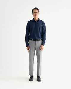 Camisa Informal de Tejido de Bambú para Hombre, Camisa de Manga Larga Transpirable con Cuello Vuelto, Un Solo Botón, Otoño, Vietnam - Product Image 2