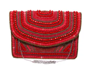 Kralen Speciaal Ontwerp Portemonnees En Handtassen Indian Borduurwerk Handgemaakte Kralen Clutch Sling Bag