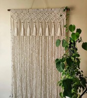 100% rideau de porte en macramé fait à la main avec cordon de coton disponible en gros auprès d'Isar International LLP décor à la maison élégant
