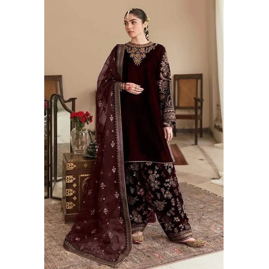 cotton on brown dress Semi Stitched Light Brown Pakistani Embroidered Kurti Kurta PK08 – Ethnic's  By Anvi Creations main image 1