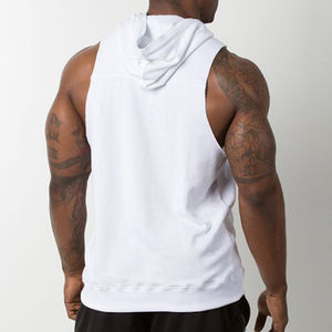 Sweat à capuche sans manches oversize unisexe avec logo personnalisé, Sweat à capuche de gymnastique respirant de couleur unie pour hommes, Sweat à capuche décontracté de musculation sans manches - Product Image 6