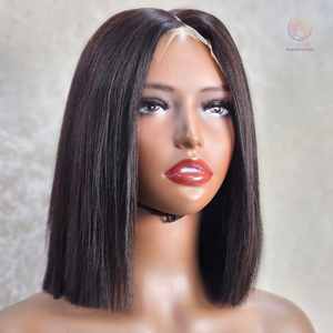 วิกผมสีดำบ๊อบวิกผมมนุษย์ผมจริงผมจริงแบบเรมี่สองเส้นผมตรง Huan เรียบมาก - Product Image 1