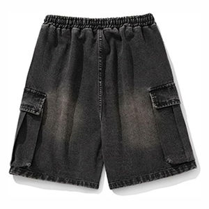 2025 New Hot Selling <b>Black</b> <b>Denim</b> <b>Shorts</b> Men's 100% Cotton Rugged Mid <b>Waist</b> Relaxed Straight Style <b>Denim</b> <b>Shorts</b> - Product Image 2