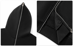 Sweats à capuche baggy en polaire pour hommes, coton lourd personnalisé, délavé à l'acide, vintage, oversize, sweat à capuche zippé Boxy Crop - Product Image 6