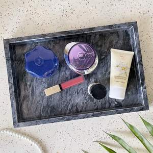 Plateau de vanité en marbre de qualité supérieure et accessoires cosmétiques, design moderne et luxueux, taille et couleur personnalisables, plat à riz jetable - Product Image 5