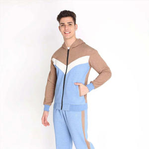 Chaqueta con capucha y cremallera para hombre, pantalones de chándal, patrón sólido, ropa deportiva de gimnasio de dos piezas, trajes de jogging de maternidad ecológicos - Product Image 2