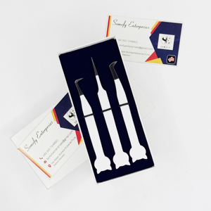 Pinzas de pestañas de acero inoxidable con empuñadura de diseño de gato de Color blanco con logotipo personalizado, pinzas de pestañas de 45 75 90 grados con punta de fibra - Product Image 1