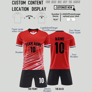 Mens soccer team kit with <b>embroidery</b> sponsor print logo name number quick dry <b>material</b> and full custom design options - Product Image 5