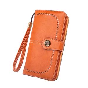 Portefeuilles de qualité supérieure à fermeture éclair, design unique, fermeture à bouton brodé, sac à main en cuir à prix de gros - Product Image 4