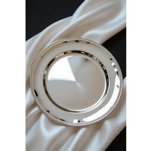 Assiette de service de luxe en or, finition dorée, élégante, rose doré métallisé, pour mariage, service de restauration, décoration de table pour événements gastronomiques - Product Image 3