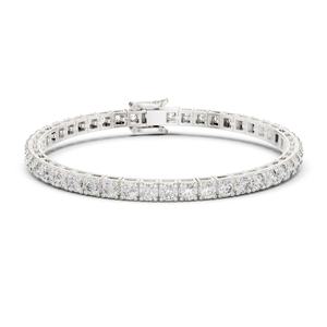 Bracelet tennis en or rose 14 carats plaqué or avec diamants de laboratoire ronds pour femmes, luxe, mariage |   Nouveau diamant cultivé - Product Image 3