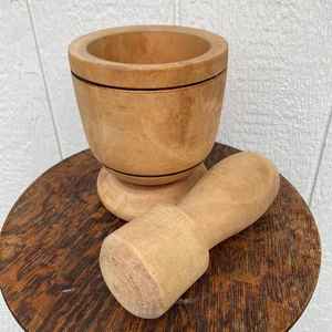 Mortier et pilon en bois de haute qualité ustensiles de cuisine épices mortier et pilon pour forme ronde et produit chaud - Product Image 6