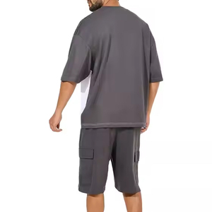 <b>Men's</b> Summer Casual <b>T</b>-<b>shirt</b> and Shorts Sets with <b>Pockets</b> Knitted Fabric Heat-Transfer Printed DAKHA SPORTS Wholesale 2-Piece Set - Product Image 2