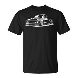 T-shirt classica Old School 1967 C10 Stepside Truck Silhouette con design vintage promozionale di camion - Product Image 1