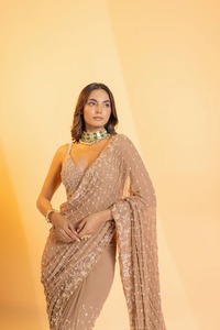 Diseñador indio de Bollywood, última Faux Georgette Saree, blusa tradicional exclusiva, fiesta nupcial, Festival, ropa de boda para mujer - Product Image 3