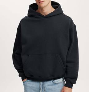 Sudaderas de algodón 100% para hombres y mujeres Sudaderas con capucha de algodón 100% Sudaderas de algodón de la industria directa Sudaderas con capucha de color negro personalizadas - Product Image 3