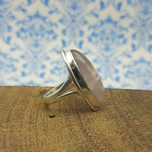 Quartz Rose Naturel Pierre Précieuse Marquise Forme Pierre Argent 925 Bijoux En Argent Fin Solide Bague En Argent Sterling 925 - Product Image 3