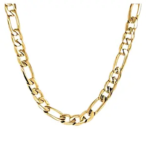 批发珠宝高档不锈钢18k镀金费加罗链项链优质女性 (4毫米-18)