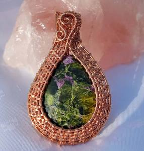 Pendentif élégant en forme d'arbre avec cabochon ovale en fil de pierre Prehrite Design accessoire de bijoux inspiré de la nature pour les cadeaux - Product Image 2