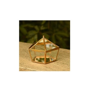 Export Quality Brass and <b>Glass</b> Jewelry <b>Box</b> Customized Design Handmade Wholesale Exporter ARTINCO AIC-085 Carton <b>Box</b> - Product Image 1