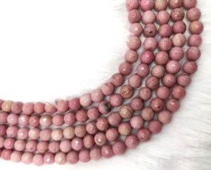 Stark Nachgefragte Rosa Rhodochrosit 8mm Facettierte Runde Perlen für Schmuckherstellung - Product Image 3
