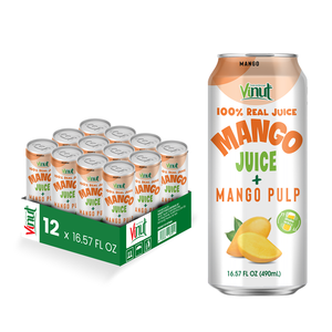 น้ำมะม่วงคั้นสด 100% ขนาด 500 มล. ไม่มีน้ำตาล พร้อมเนื้อ สำหรับแบรนด์ Brix 10 อายุการเก็บรักษา 24 เดือน รับผลิตแบบ OEM และ Private Label - Product Image 1